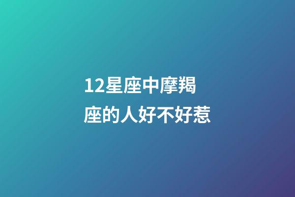 12星座中摩羯座的人好不好惹-第1張-星座運勢-玄機派