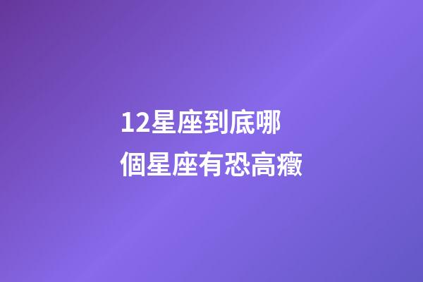 12星座到底哪個星座有恐高癥-第1張-星座運勢-玄機派