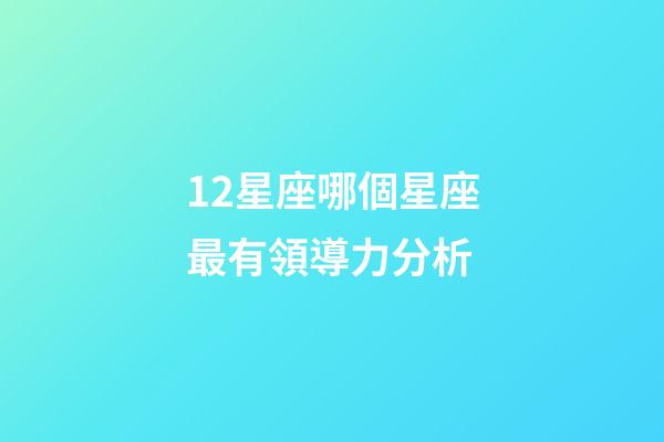 12星座哪個星座最有領導力分析