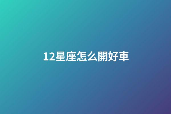12星座怎么開好車-第1張-星座運勢-玄機派