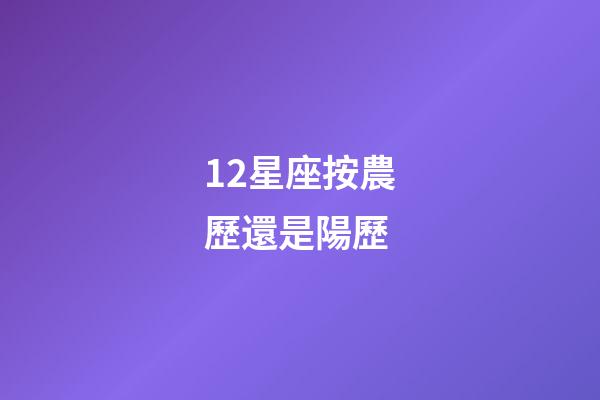 12星座按農歷還是陽歷（星座按陰歷算不行嗎）-第1張-星座運勢-玄機派