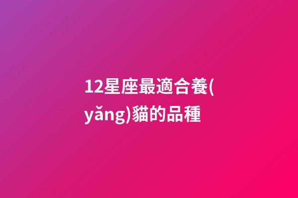 12星座最適合養(yǎng)貓的品種-第1張-星座運勢-玄機派