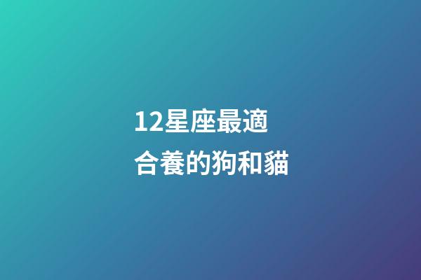 12星座最適合養的狗和貓