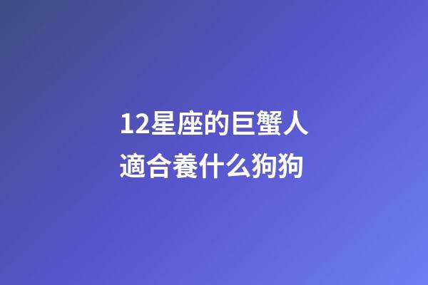 12星座的巨蟹人適合養什么狗狗-第1張-星座運勢-玄機派