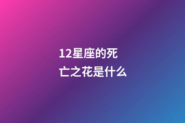 12星座的死亡之花是什么-第1張-星座運勢-玄機派