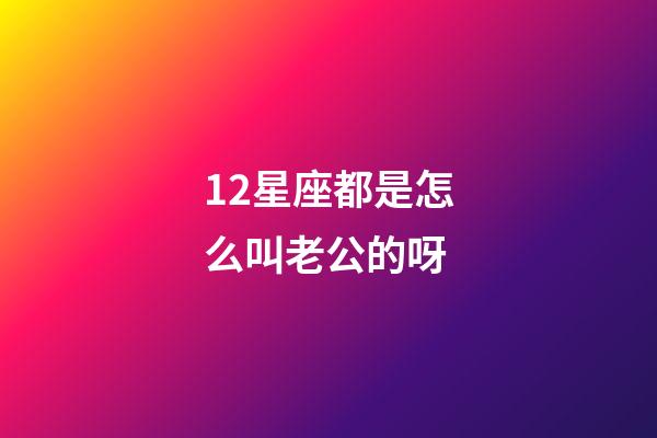 12星座都是怎么叫老公的呀-第1張-星座運勢-玄機派