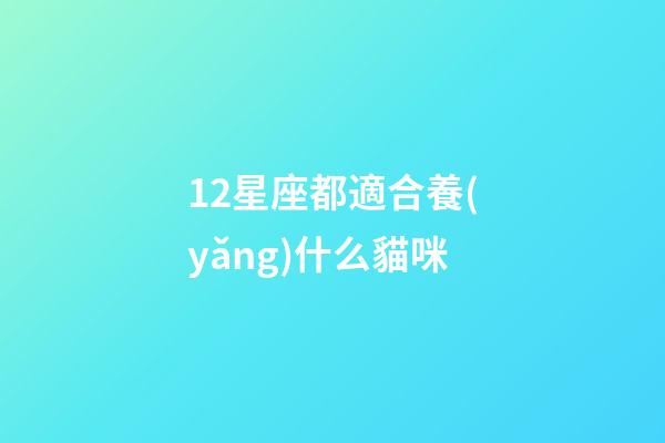 12星座都適合養(yǎng)什么貓咪