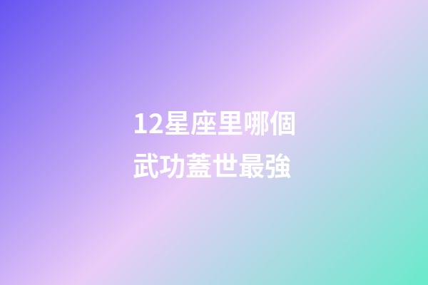 12星座里哪個武功蓋世最強-第1張-星座運勢-玄機派