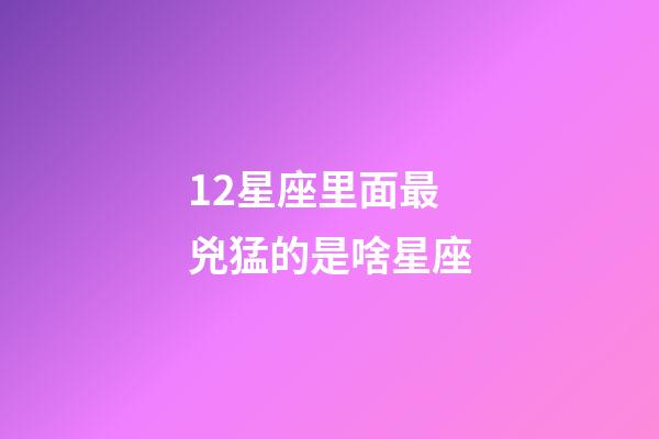 12星座里面最兇猛的是啥星座-第1張-星座運勢-玄機派
