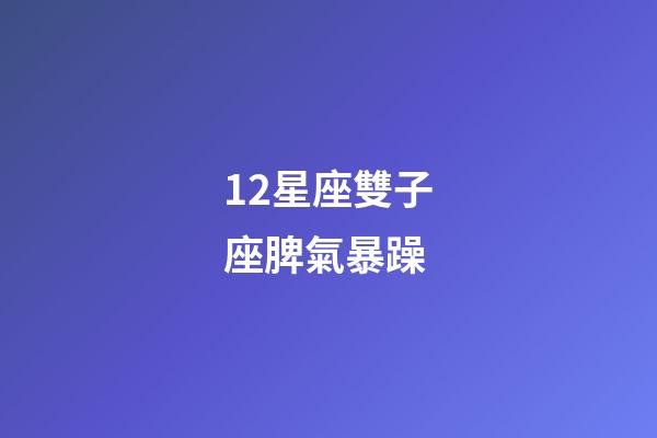 12星座雙子座脾氣暴躁-第1張-星座運(yùn)勢(shì)-玄機(jī)派
