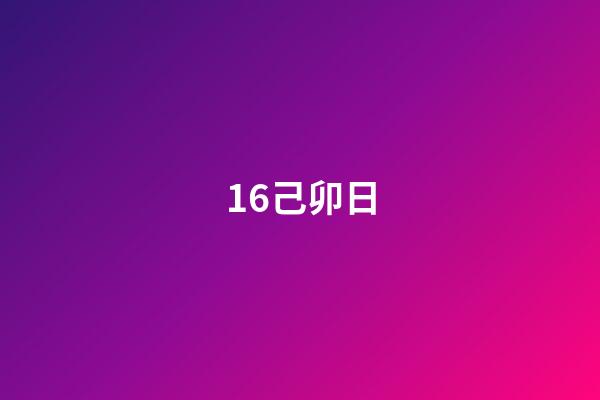 16.己卯日