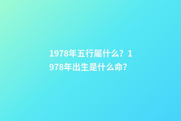 1978年五行屬什么？1978年出生是什么命？