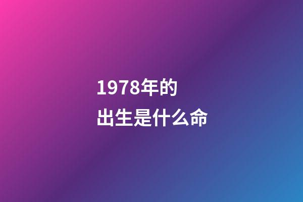 1978年的出生是什么命