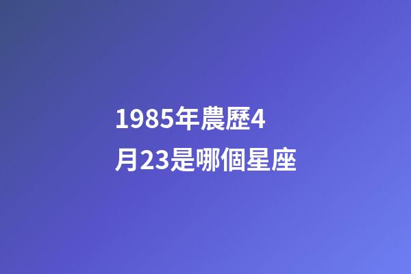 1985年農歷4月23是哪個星座-第1張-星座運勢-玄機派
