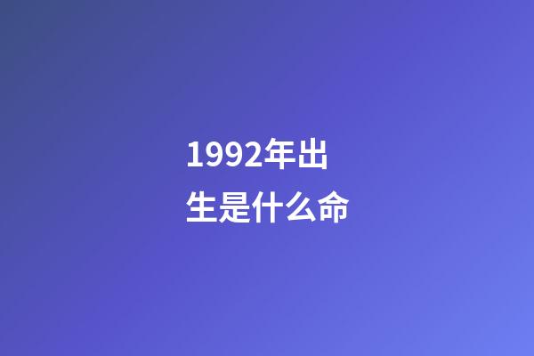 1992年出生是什么命