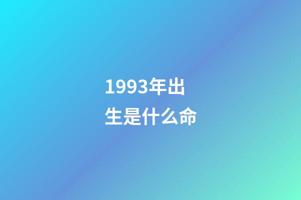 1993年出生是什么命