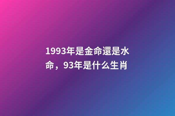 1993年是金命還是水命，93年是什么生肖