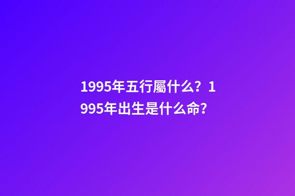 1995年五行屬什么？1995年出生是什么命？