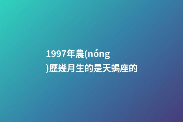 1997年農(nóng)歷幾月生的是天蝎座的-第1張-星座運勢-玄機派