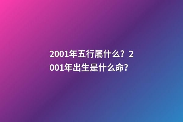 2001年五行屬什么？2001年出生是什么命？