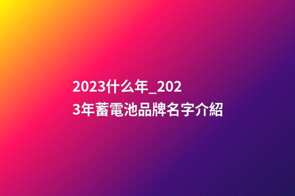 2023什么年_2023年蓄電池品牌名字介紹-第1張-商標起名-玄機派
