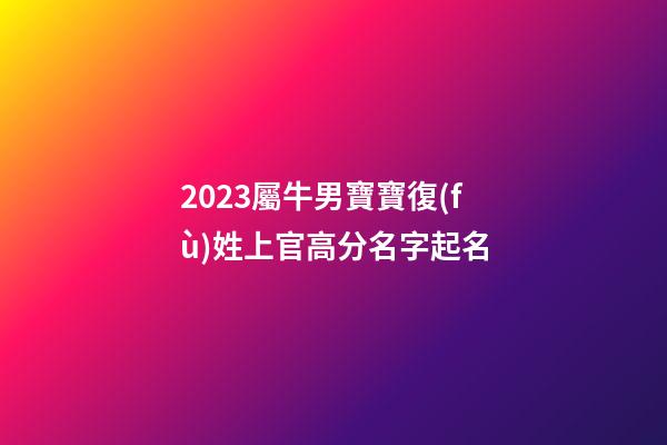 2023屬牛男寶寶復(fù)姓上官高分名字起名