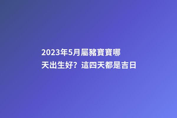 2023年5月屬豬寶寶哪天出生好？這四天都是吉日