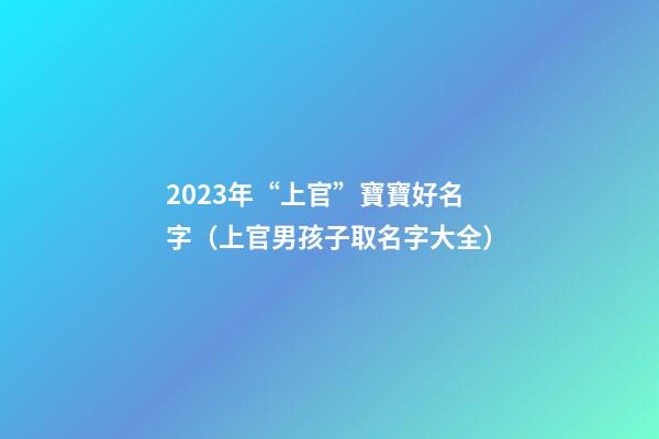 2023年“上官”寶寶好名字（上官男孩子取名字大全）
