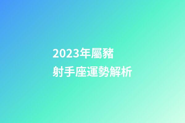 2023年屬豬射手座運勢解析-第1張-星座運勢-玄機派