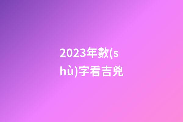 2023年數(shù)字看吉兇