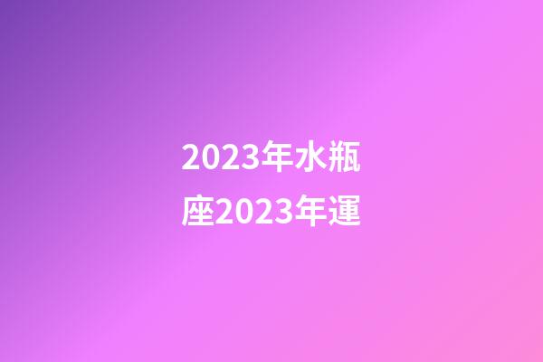 2023年水瓶座2023年運-第1張-星座運勢-玄機派