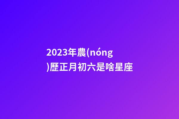 2023年農(nóng)歷正月初六是啥星座