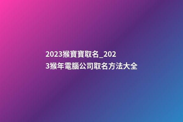 2023猴寶寶取名_2023猴年電腦公司取名方法大全-第1張-公司起名-玄機派