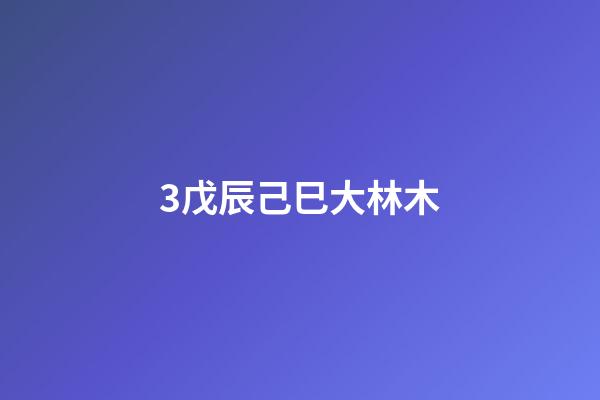 3.戊辰己巳大林木