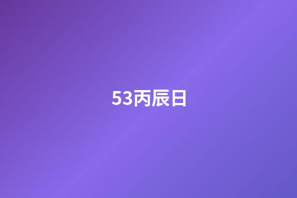 53.丙辰日