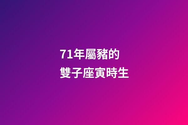 71年屬豬的雙子座寅時生