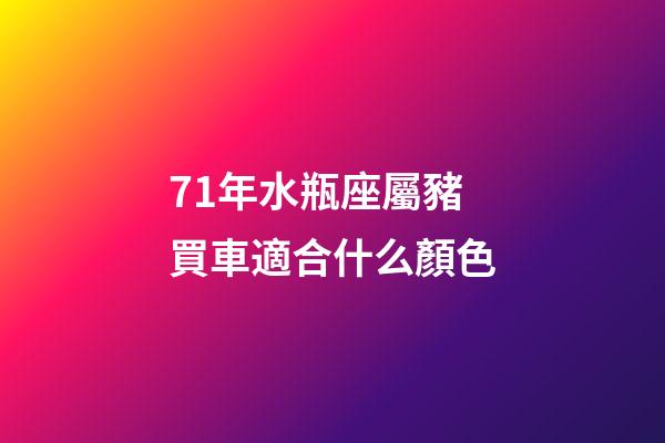71年水瓶座屬豬買車適合什么顏色