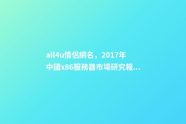 all4u情侶網名，2017年中國x86服務器市場研究報告-第1張-觀點-玄機派