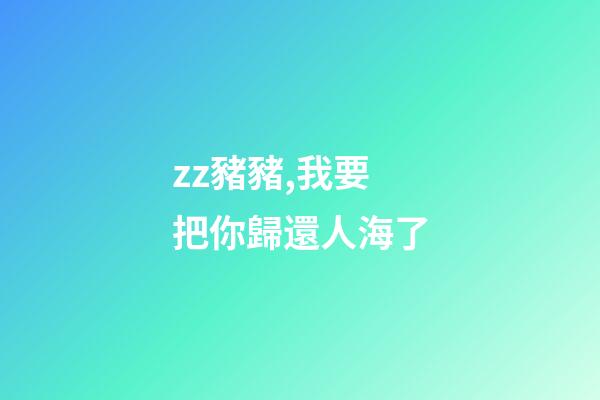 zz豬豬,我要把你歸還人海了-第1張-觀點-玄機派