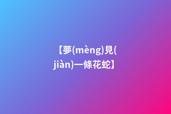 【夢(mèng)見(jiàn)一條花蛇】