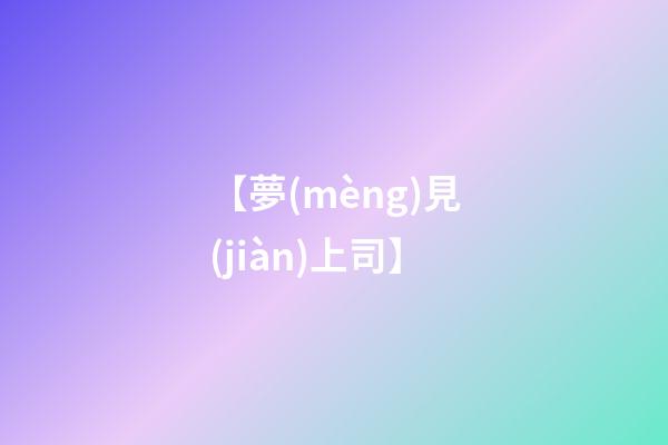 【夢(mèng)見(jiàn)上司】