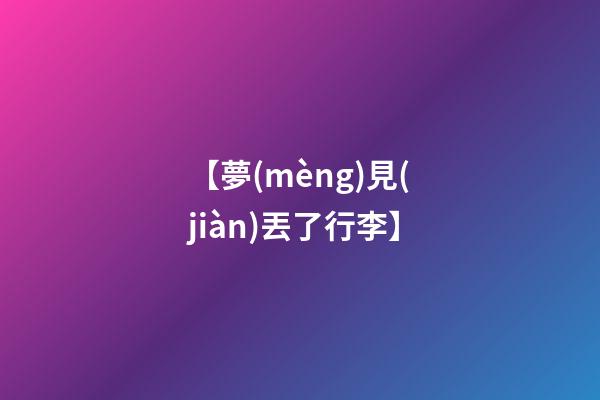 【夢(mèng)見(jiàn)丟了行李】