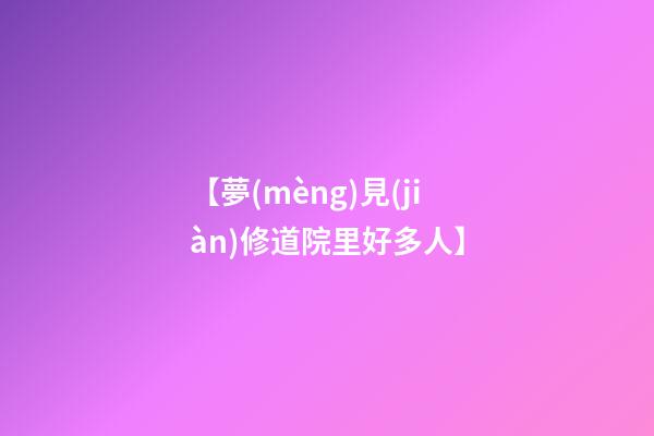 【夢(mèng)見(jiàn)修道院里好多人】