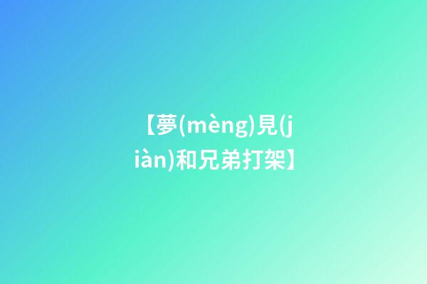 【夢(mèng)見(jiàn)和兄弟打架】