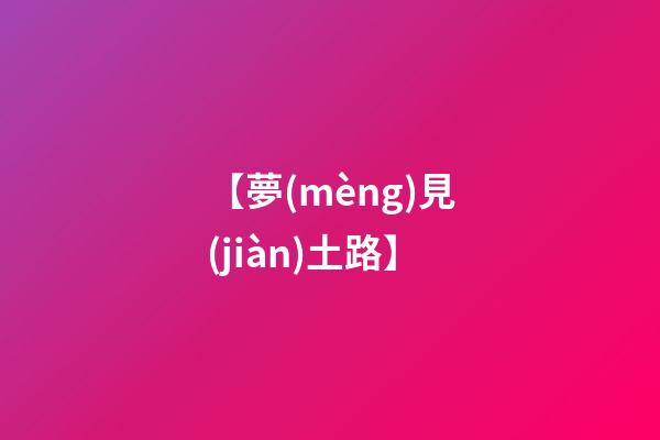 【夢(mèng)見(jiàn)土路】