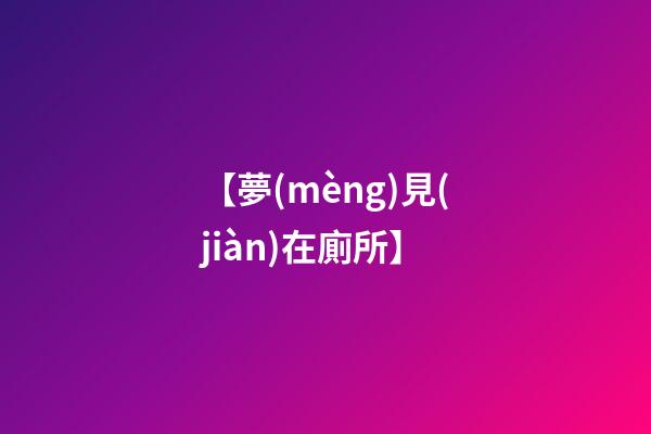 【夢(mèng)見(jiàn)在廁所】