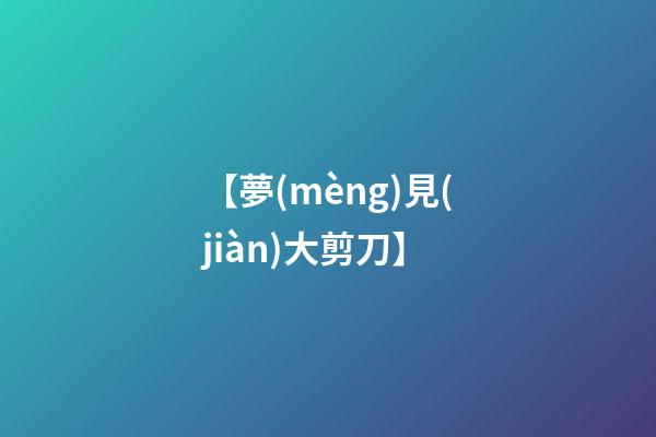 【夢(mèng)見(jiàn)大剪刀】