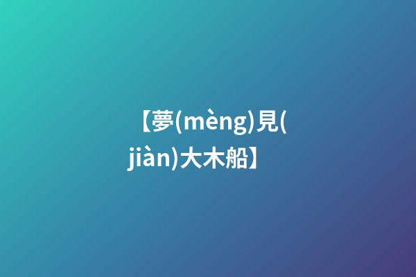 【夢(mèng)見(jiàn)大木船】