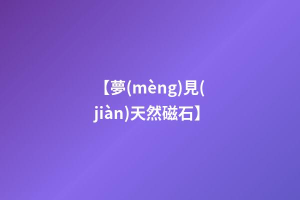 【夢(mèng)見(jiàn)天然磁石】
