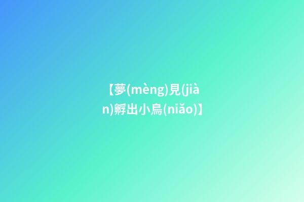 【夢(mèng)見(jiàn)孵出小鳥(niǎo)】